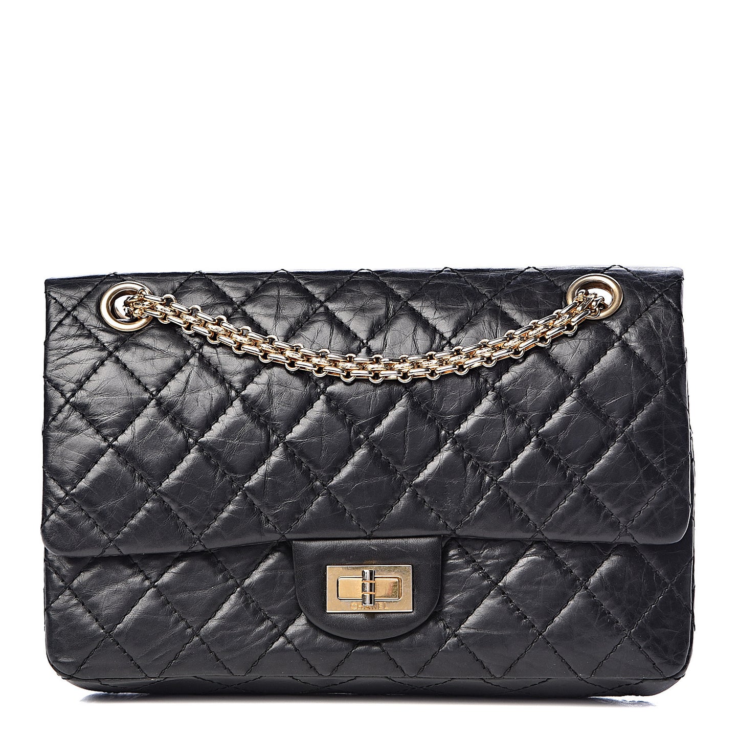 Aged Calfskin 50th Anniversary 2.55 Reissue 225 Flap Black