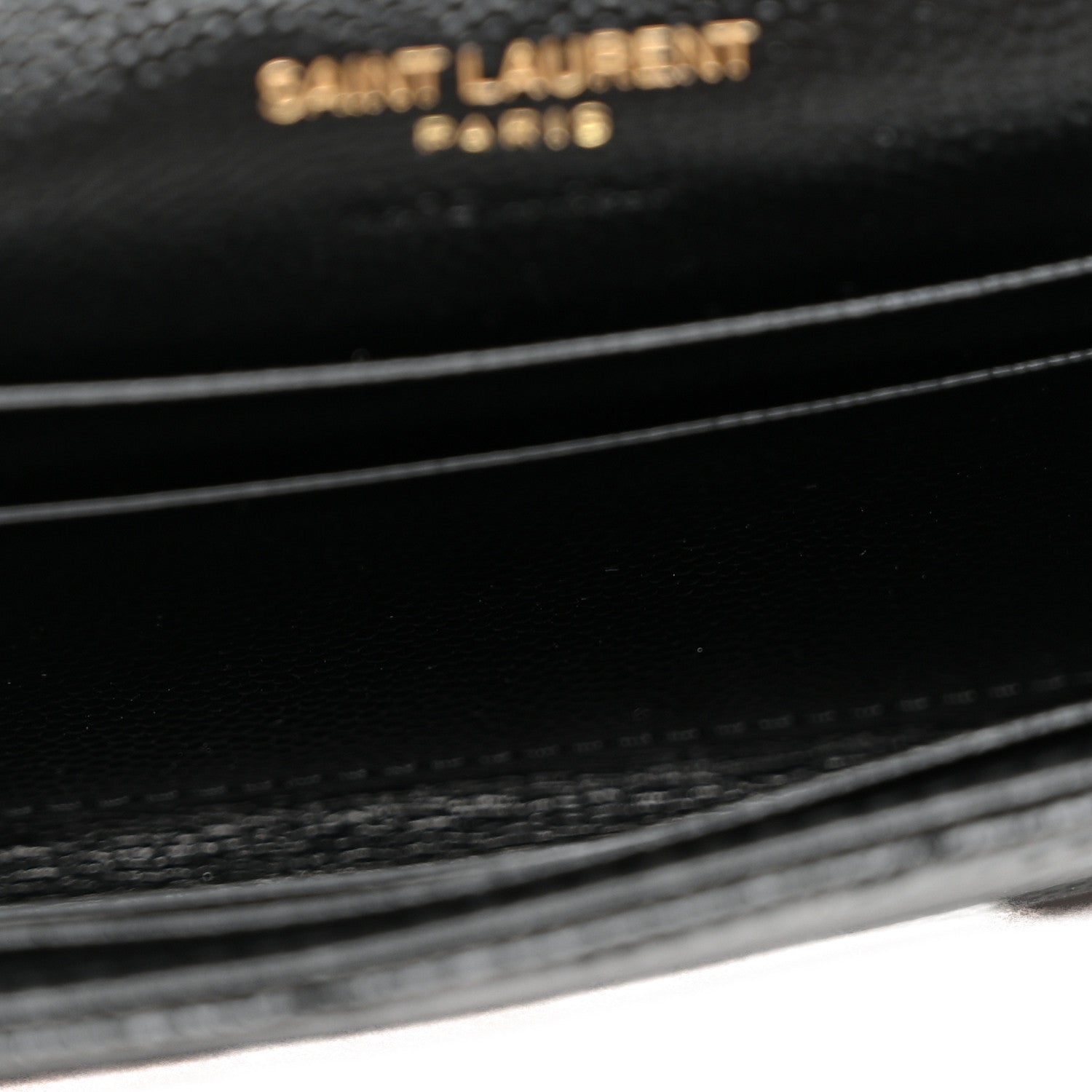 Saint Laurent Grain De Poudre Matelasse Chevron Small Monogram Envelope Wallet Black 5 of 7