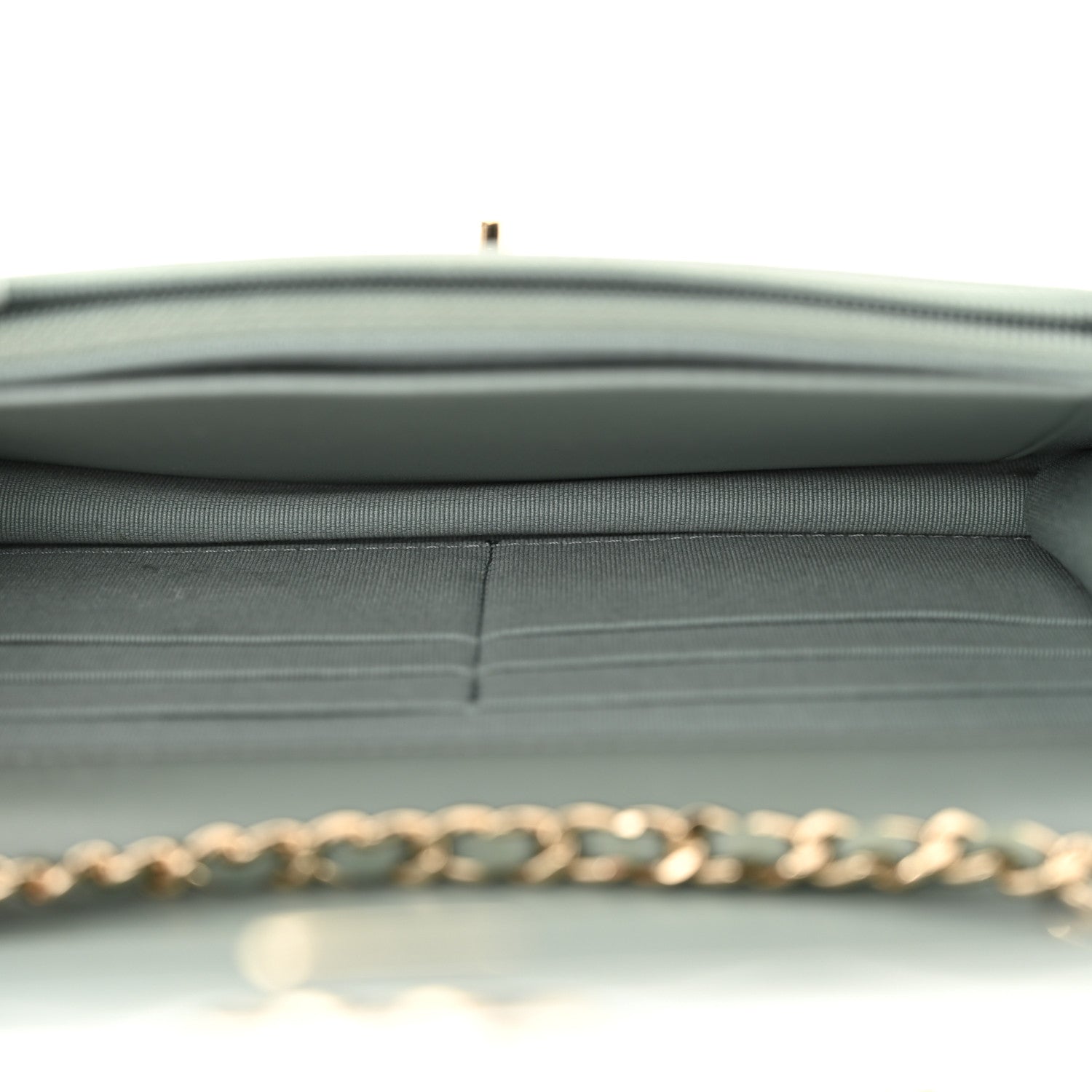 Chanel Lambskin Quilted Trendy CC Wallet On Chain WOC Grey 5 of 12