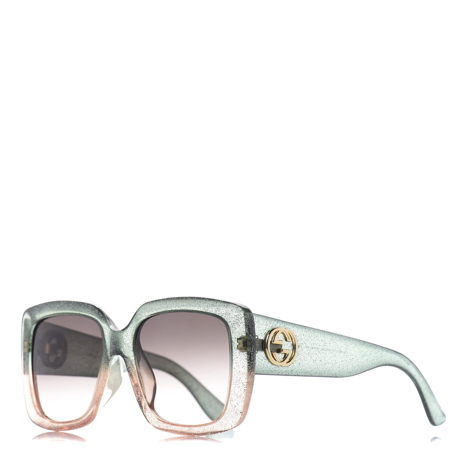 Gucci Acetate Glitter Optyl Square Sunglasses GG3837/F/S Green Pink 1 of 6
