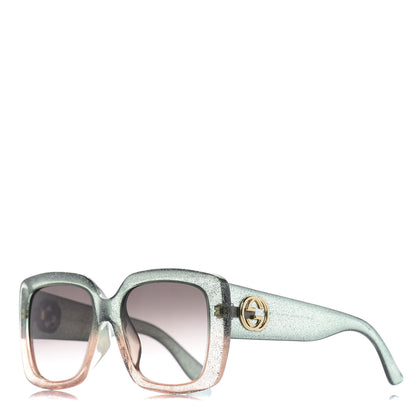 Gucci Acetate Glitter Optyl Square Sunglasses GG3837/F/S Green Pink 1 of 6