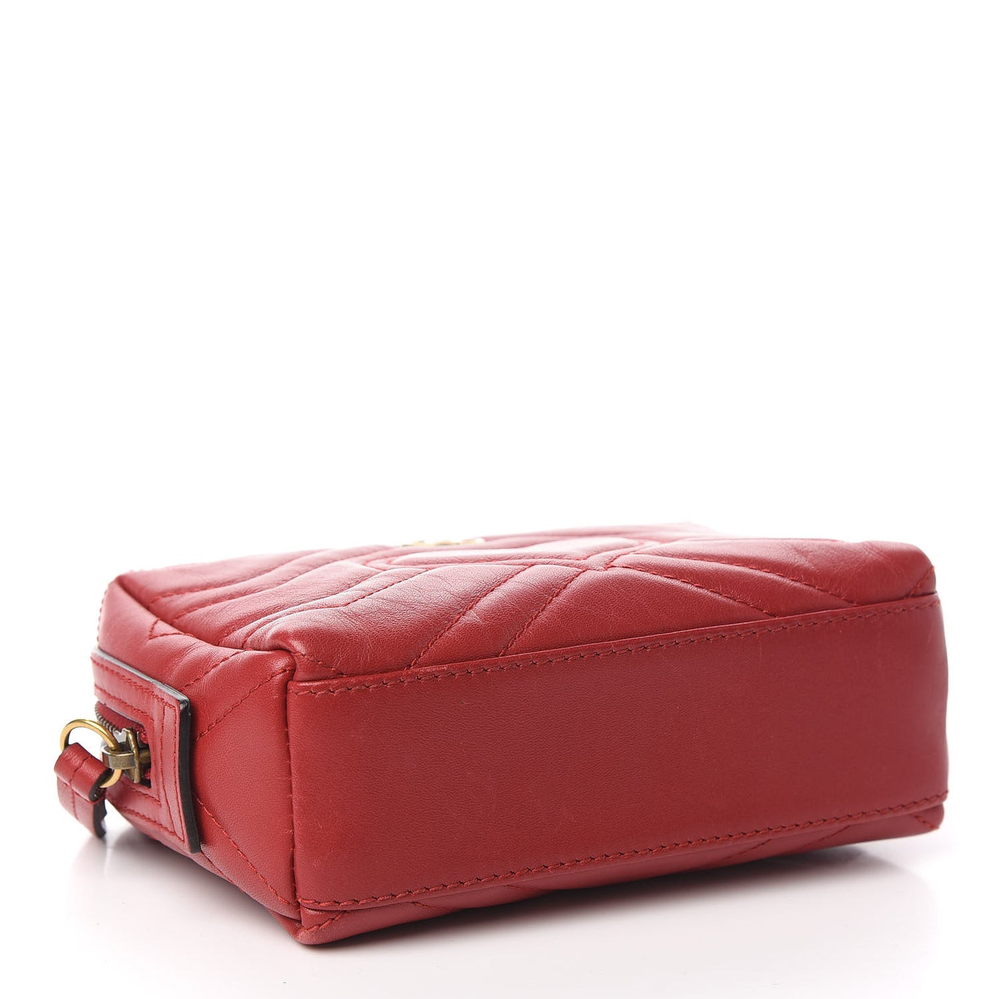 Calfskin Matelasse GG Marmont Cosmetic Case Hibiscus Red