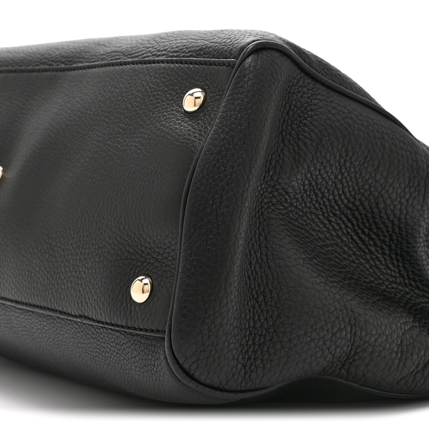 Pebbled Calfskin Medium Bamboo Shopper Tote Black