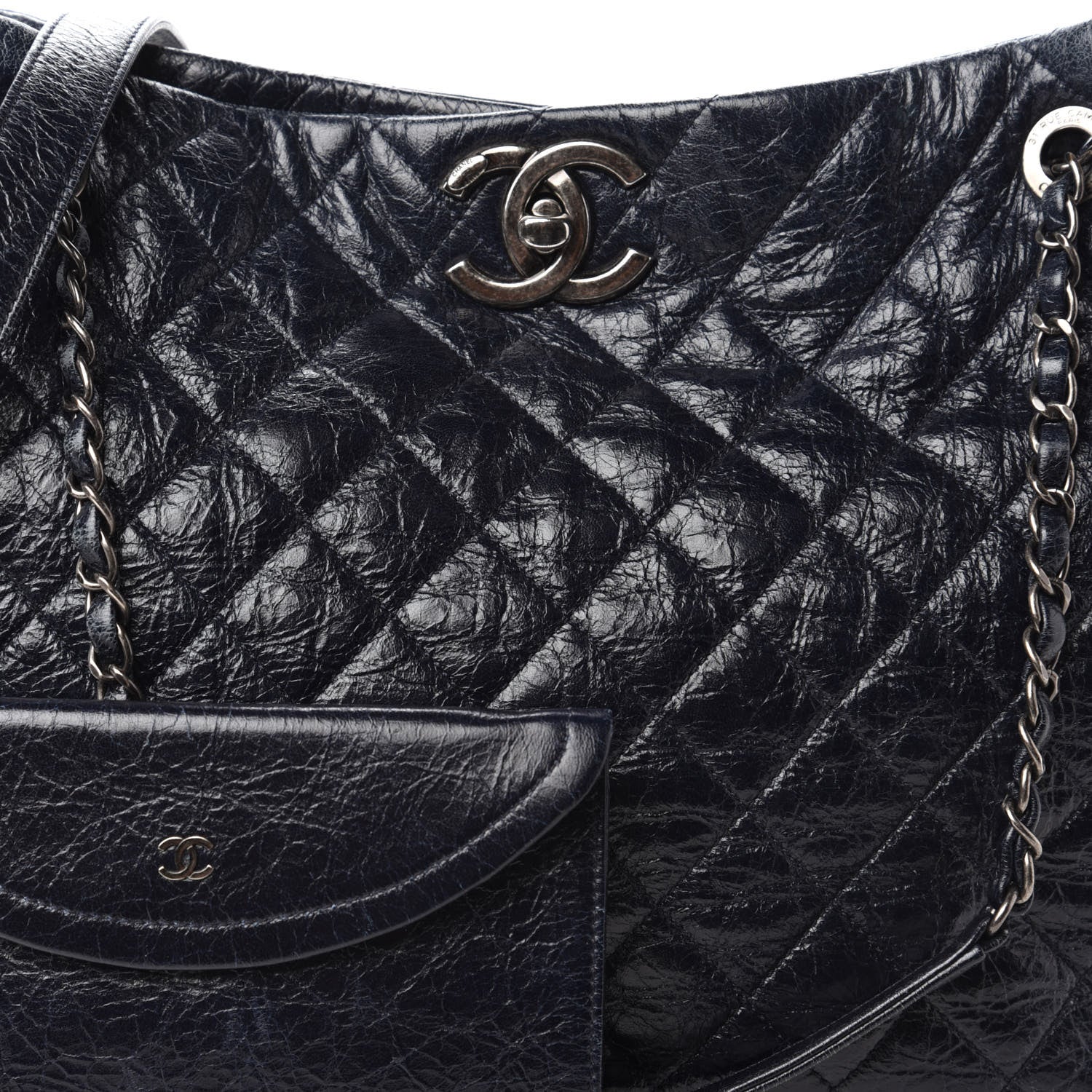 Chanel Glazed Calfskin Quilted Large Tote Black 10 of 11