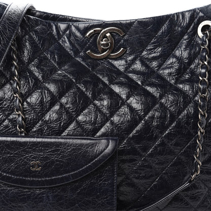 Chanel Glazed Calfskin Quilted Large Tote Black 10 of 11