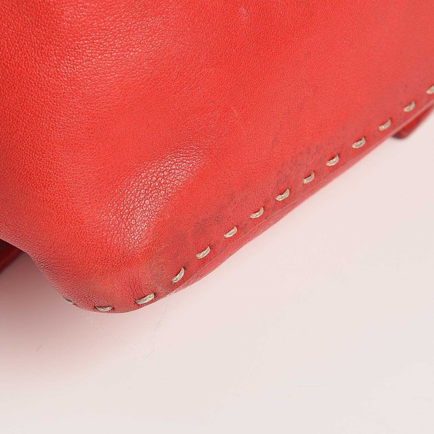Fendi Calfskin Romano Selleria Forever Mama Baguette Red 13 of 14