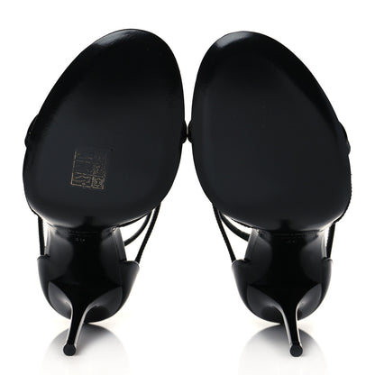 Saint Laurent Patent Cassandra 100 Ankle Strap Sandals 39 Black 6 of 10