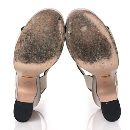 Gucci Cosmos Softy Calfskin Wooden Interlocking G Cut-Out 30/120mm Platform Sandals 37 Mystic White 7 of 16