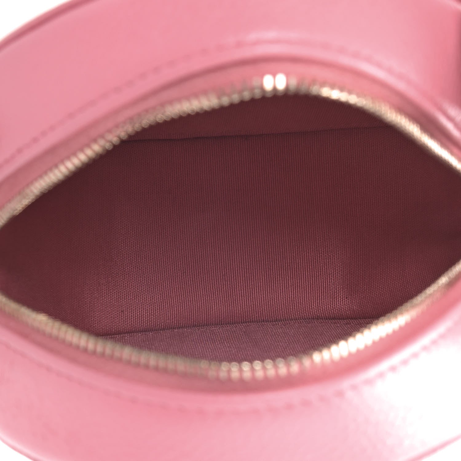 Chanel Caviar Camellia Embossed Round Clutch With Chain Pink 4 of 8