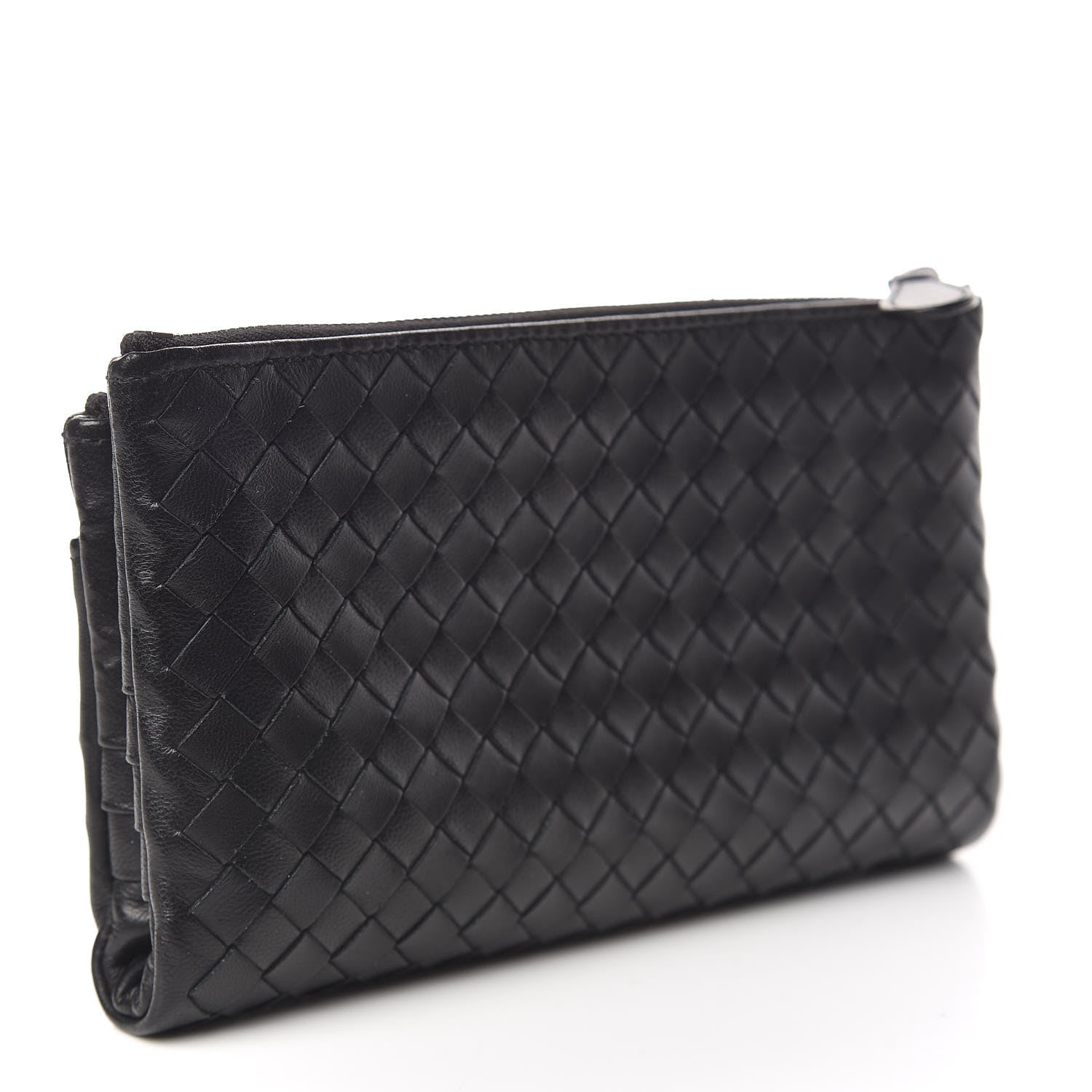 Bottega Veneta Nappa Intrecciato Double Zip Clutch Wallet Black 3 of 7