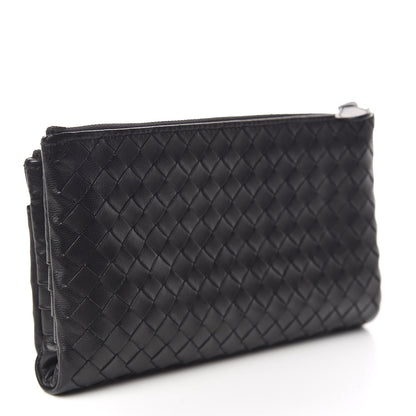 Bottega Veneta Nappa Intrecciato Double Zip Clutch Wallet Black 3 of 7