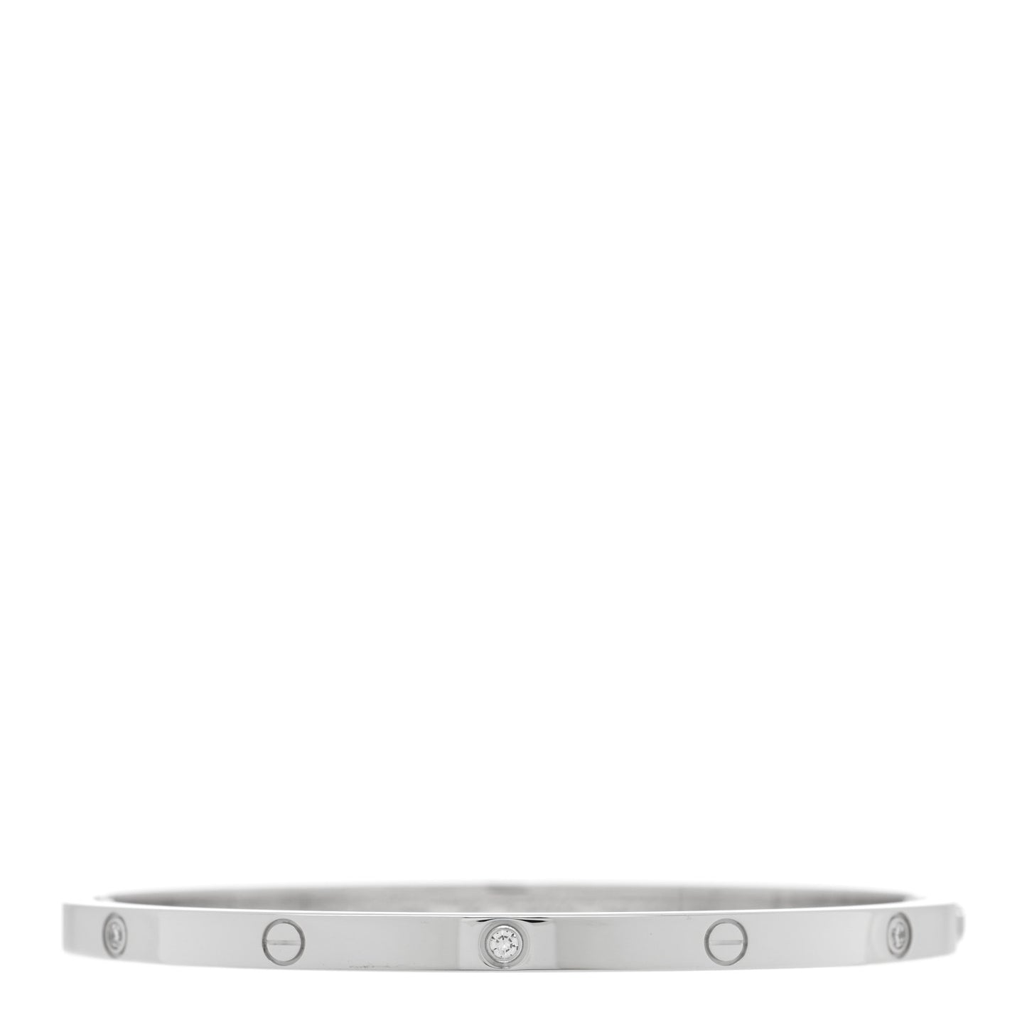 18K White Gold 6 Diamond Small LOVE Bracelet 16