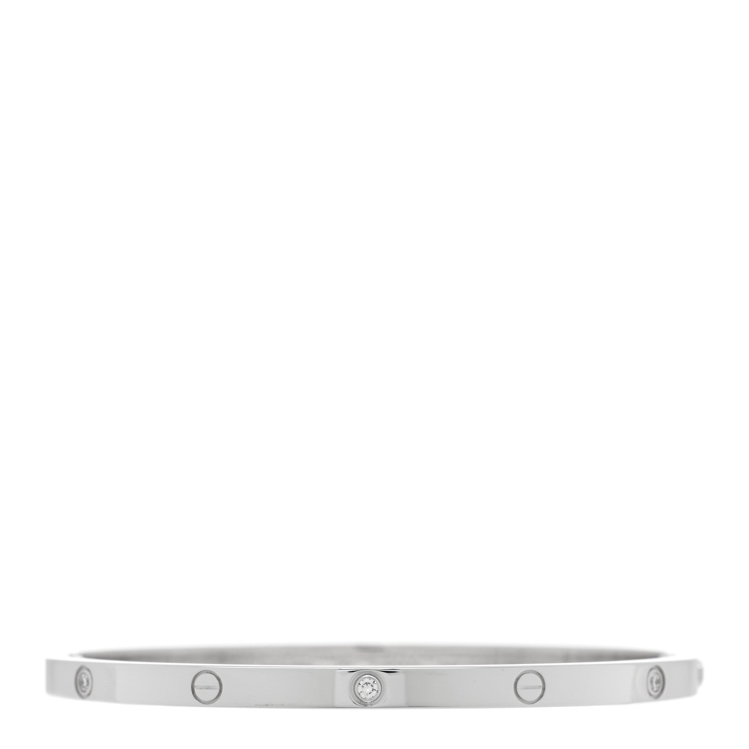 Cartier 18K White Gold 6 Diamond Small LOVE Bracelet 16 1 of 6