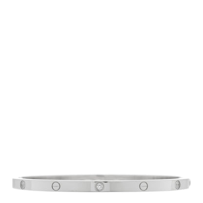 Cartier 18K White Gold 6 Diamond Small LOVE Bracelet 16 1 of 6