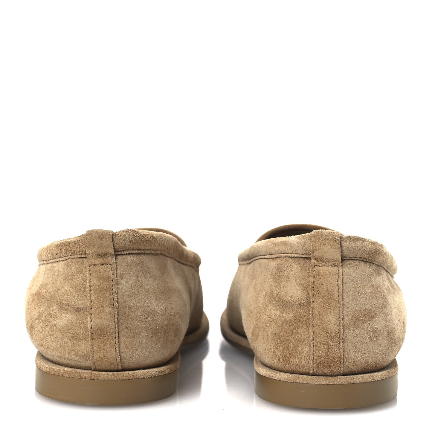 Suede Calfskin CC Loafers 38 Dark Beige