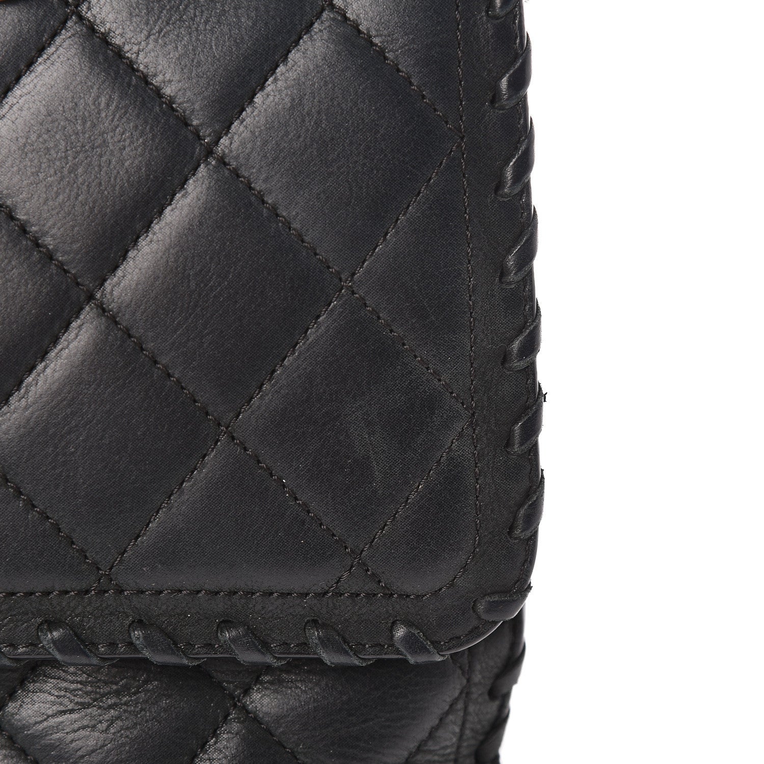 Chanel Suede Calfskin Jumbo Happy Stitch Flap Black 9 of 13