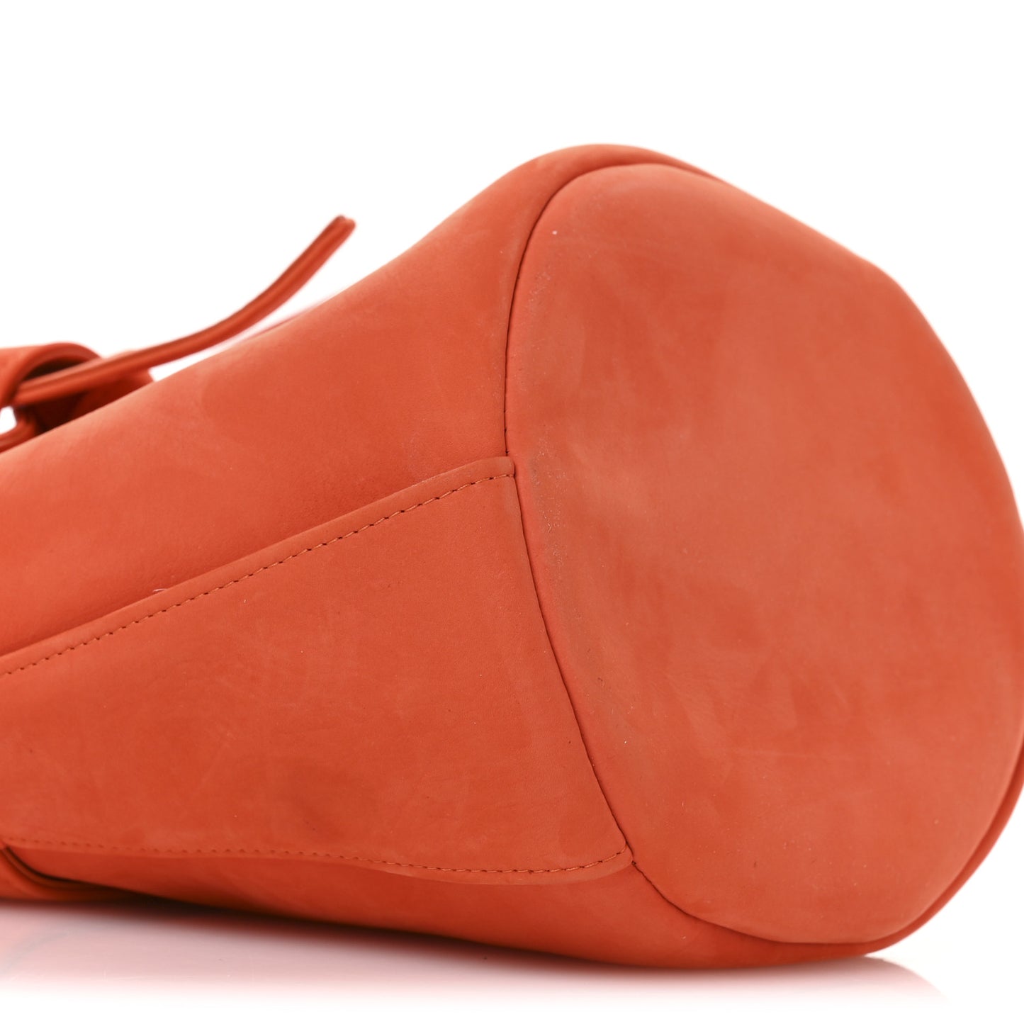Nubuck Mini Leo Bucket Bag Orange