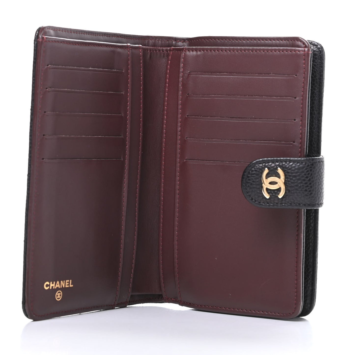 Caviar Quilted Zipped Pocket Wallet Black