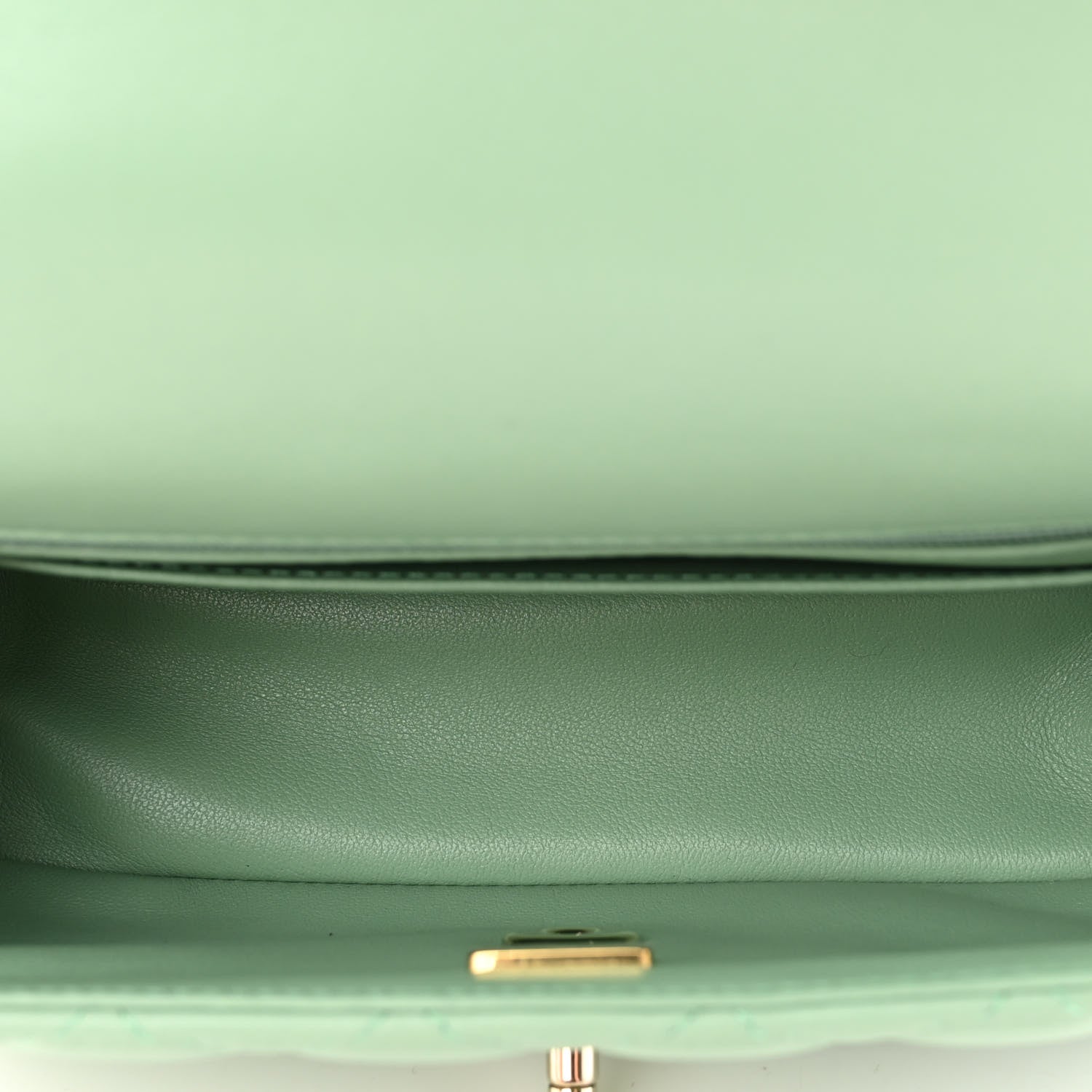 Chanel Lambskin Quilted Mini Top Handle Rectangular Flap Light Green 5 of 12