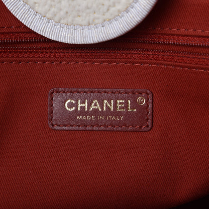Chanel Lurex Boucle Large Deauville Tote White 6 of 9