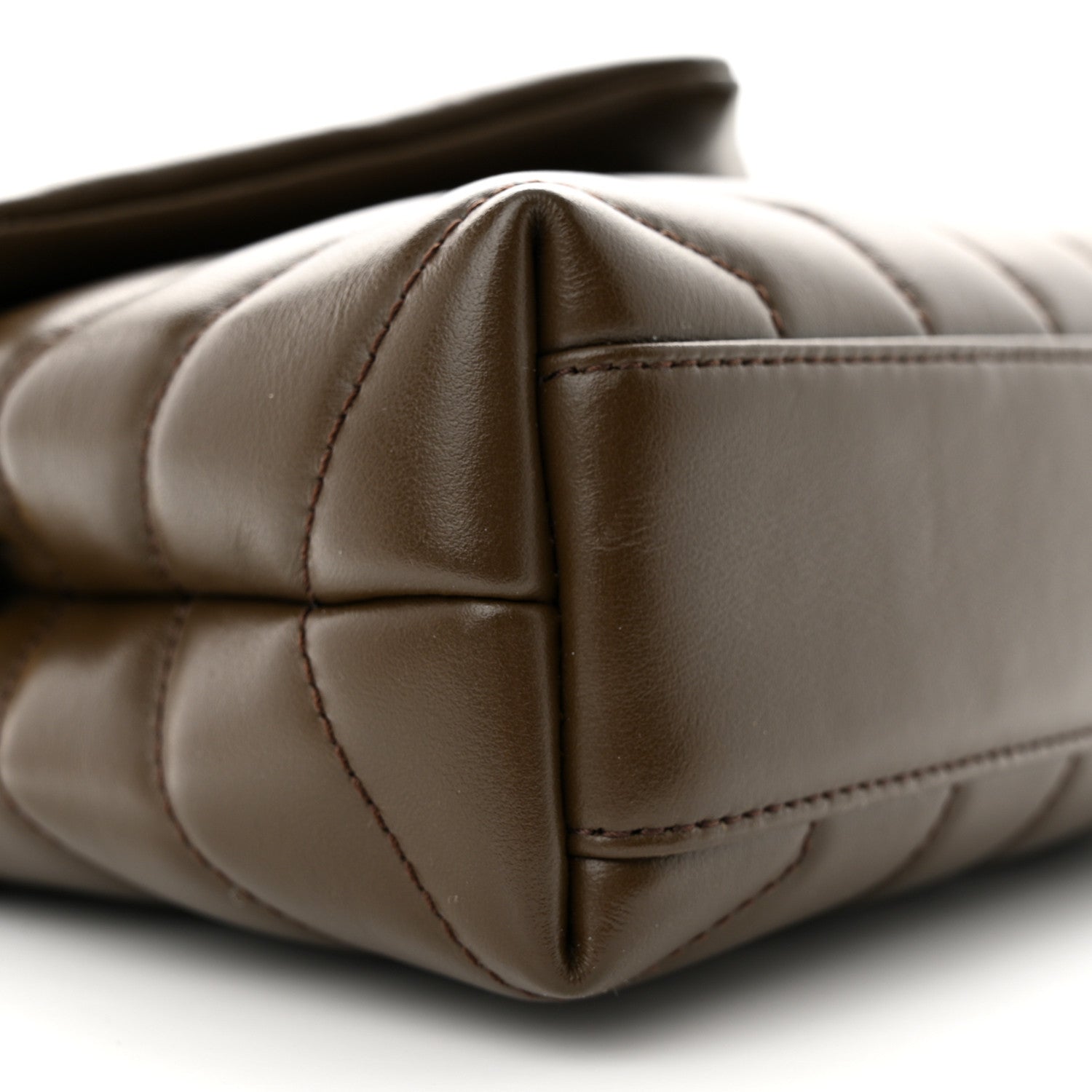 Saint Laurent Calfskin Y Quilted Monogram Toy Loulou Crossbody Bag Soil Brown 9 of 10