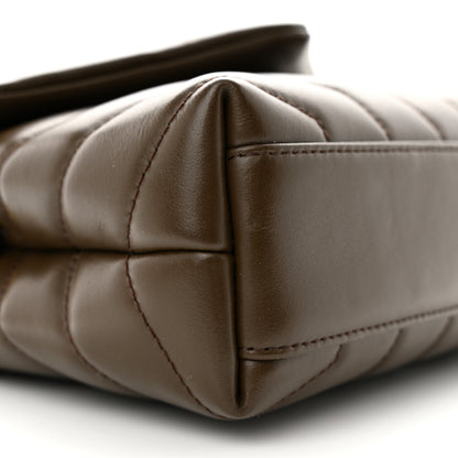 Saint Laurent Calfskin Y Quilted Monogram Toy Loulou Crossbody Bag Soil Brown 9 of 10