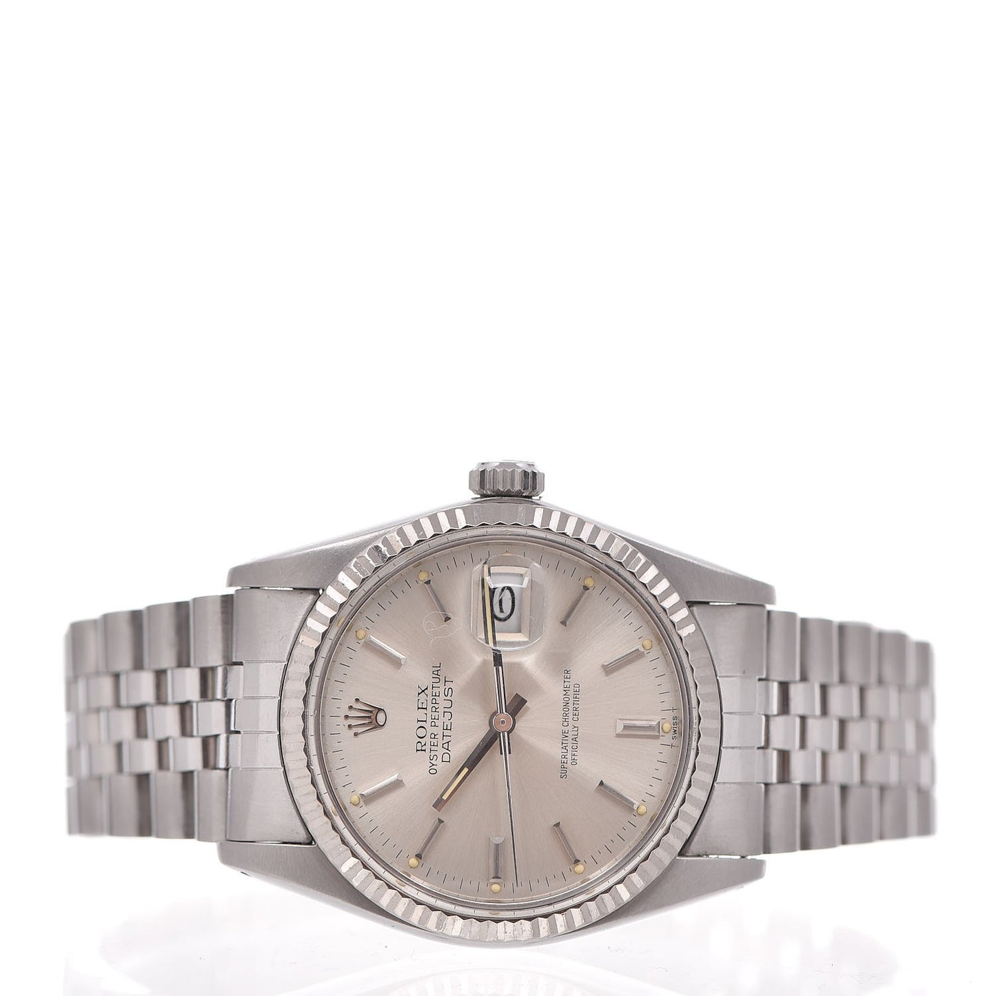 Stainless Steel 18K White Gold 36mm Oyster Perpetual Datejust Watch Silver 16014
