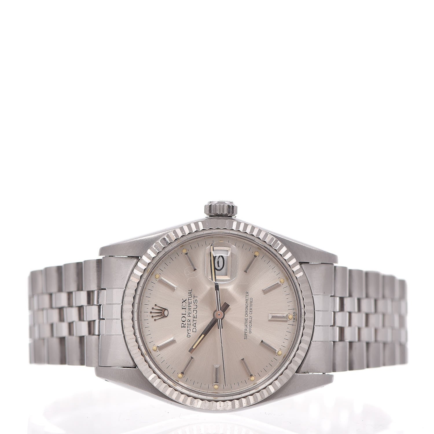 Rolex Stainless Steel 18K White Gold 36mm Oyster Perpetual Datejust Watch Silver 16014 3 of 8
