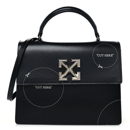 Off-White Calfskin Jitney 2.8 Cut Here Shoulder Bag Black 1 of 7