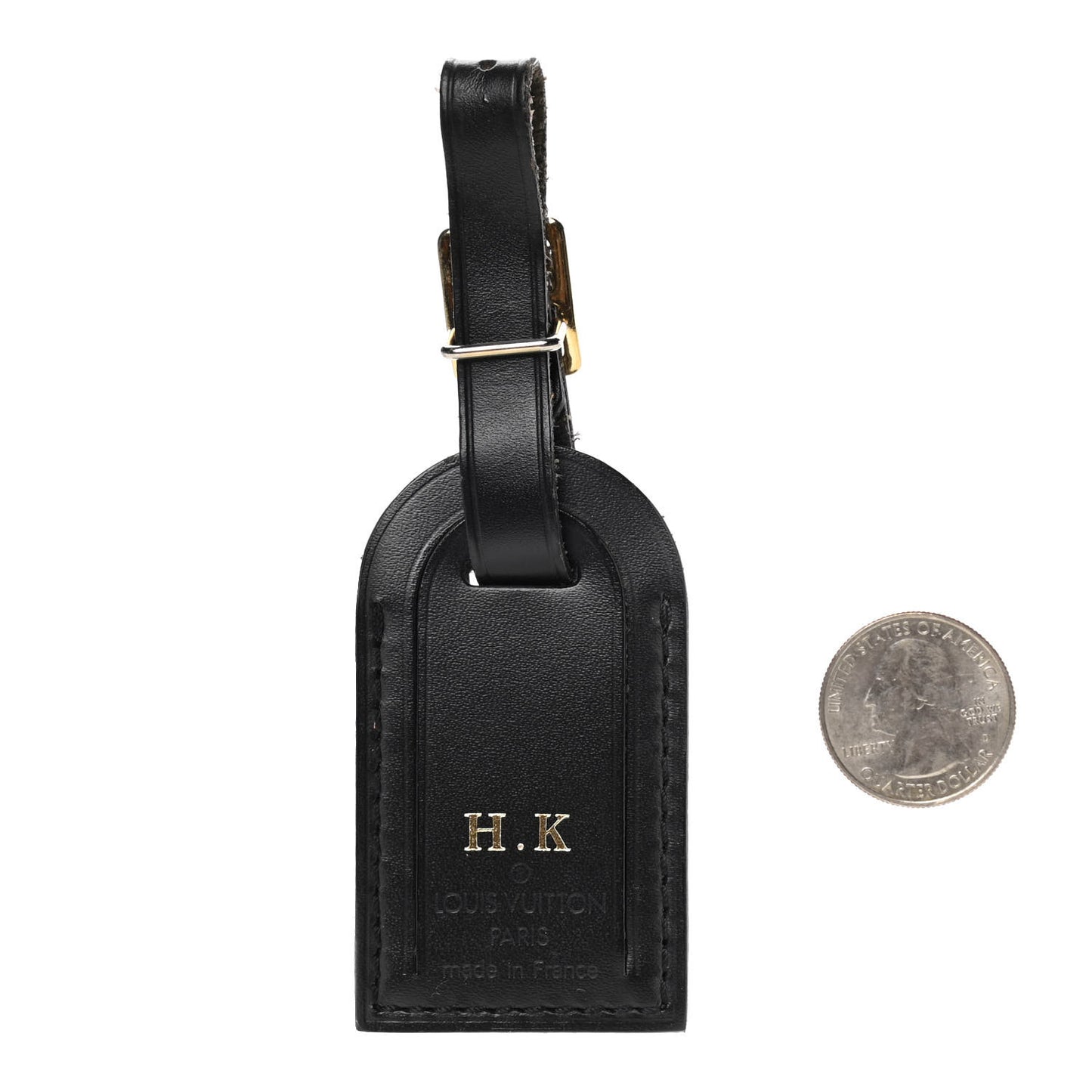 Calfskin Luggage Tag Black