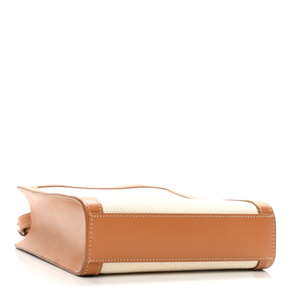 Celine Canvas Calfskin Mini Vertical Cabas Natural Tan 4 of 9