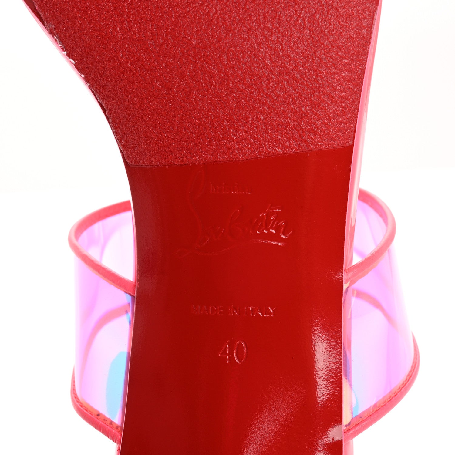 Christian Louboutin PVC Just Loubi 85 Sandals 40 Fluo Pink 8 of 9