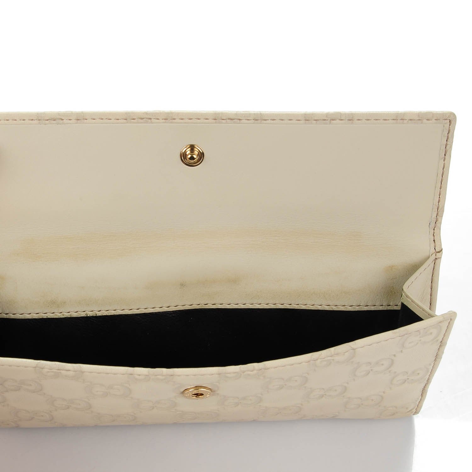 Gucci Guccissima Margaux Calfskin Icon Bar Continental Flap Wallet Mystic White 5 of 13