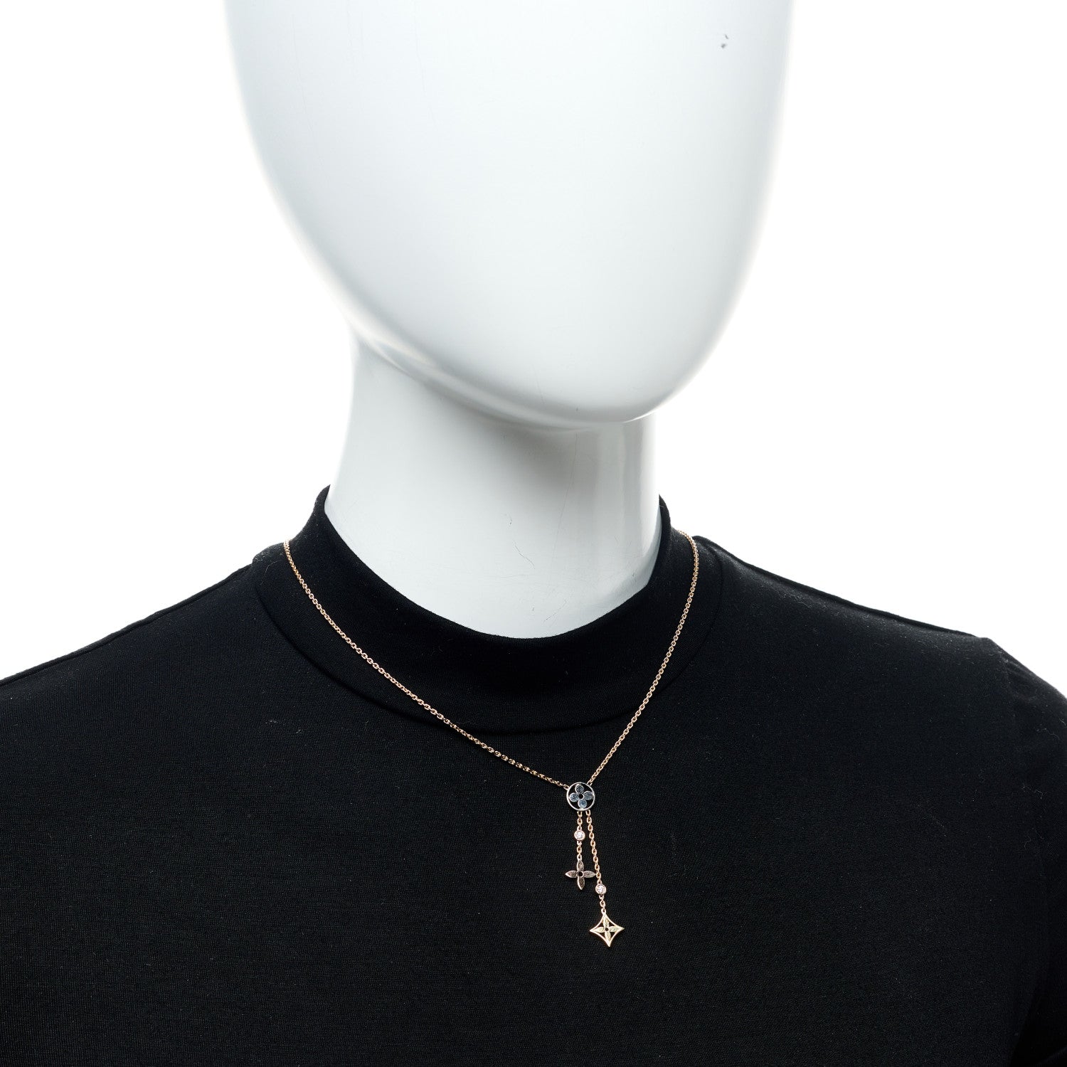 Louis Vuitton 18K Yellow White Rose Gold Diamond Idylle Blossom Y Pendant Necklace 2 of 6