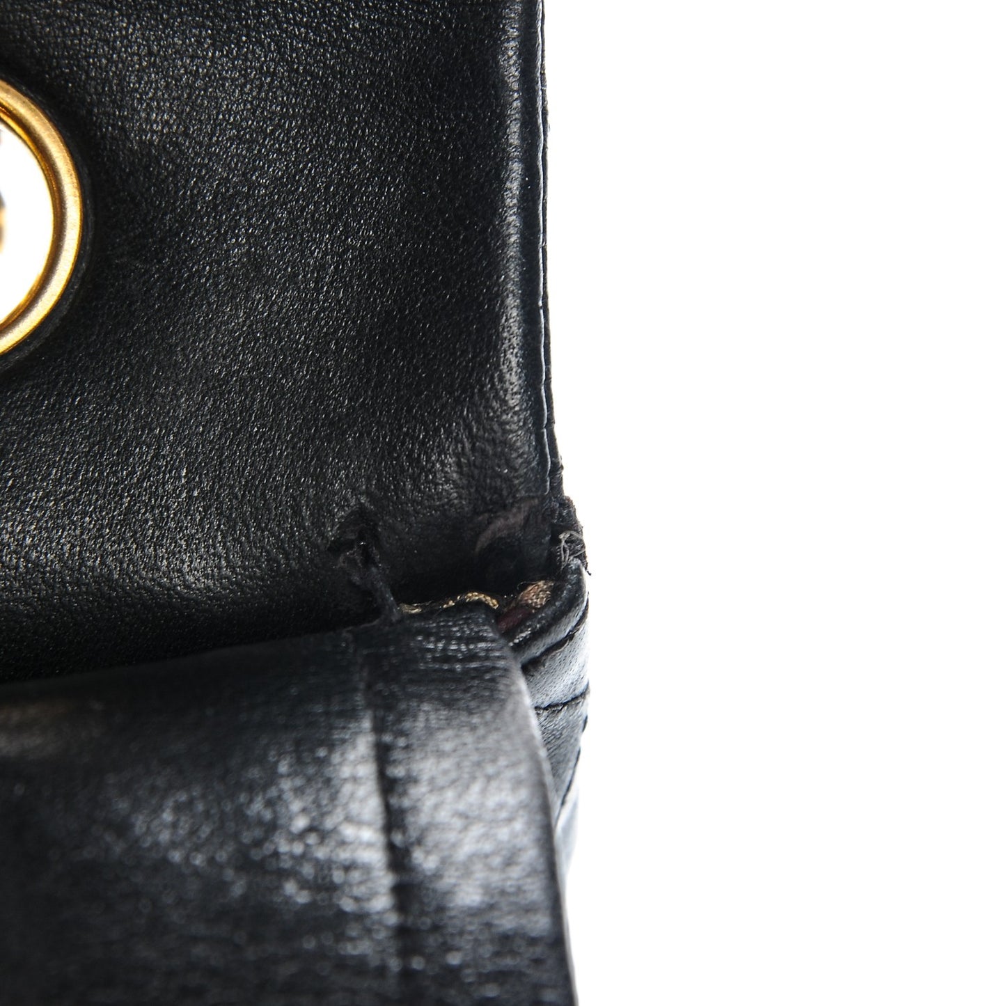 Lambskin Quilted Medium Double Flap Black