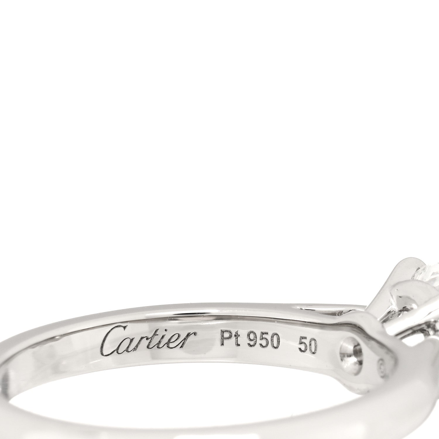 Cartier Platinum Diamond .77ct Solitaire 1895 Engagement Ring 50 5.25 4 of 5