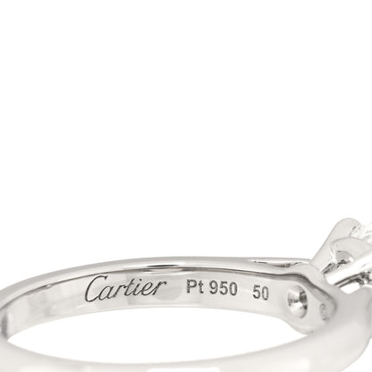 Cartier Platinum Diamond .77ct Solitaire 1895 Engagement Ring 50 5.25 4 of 5