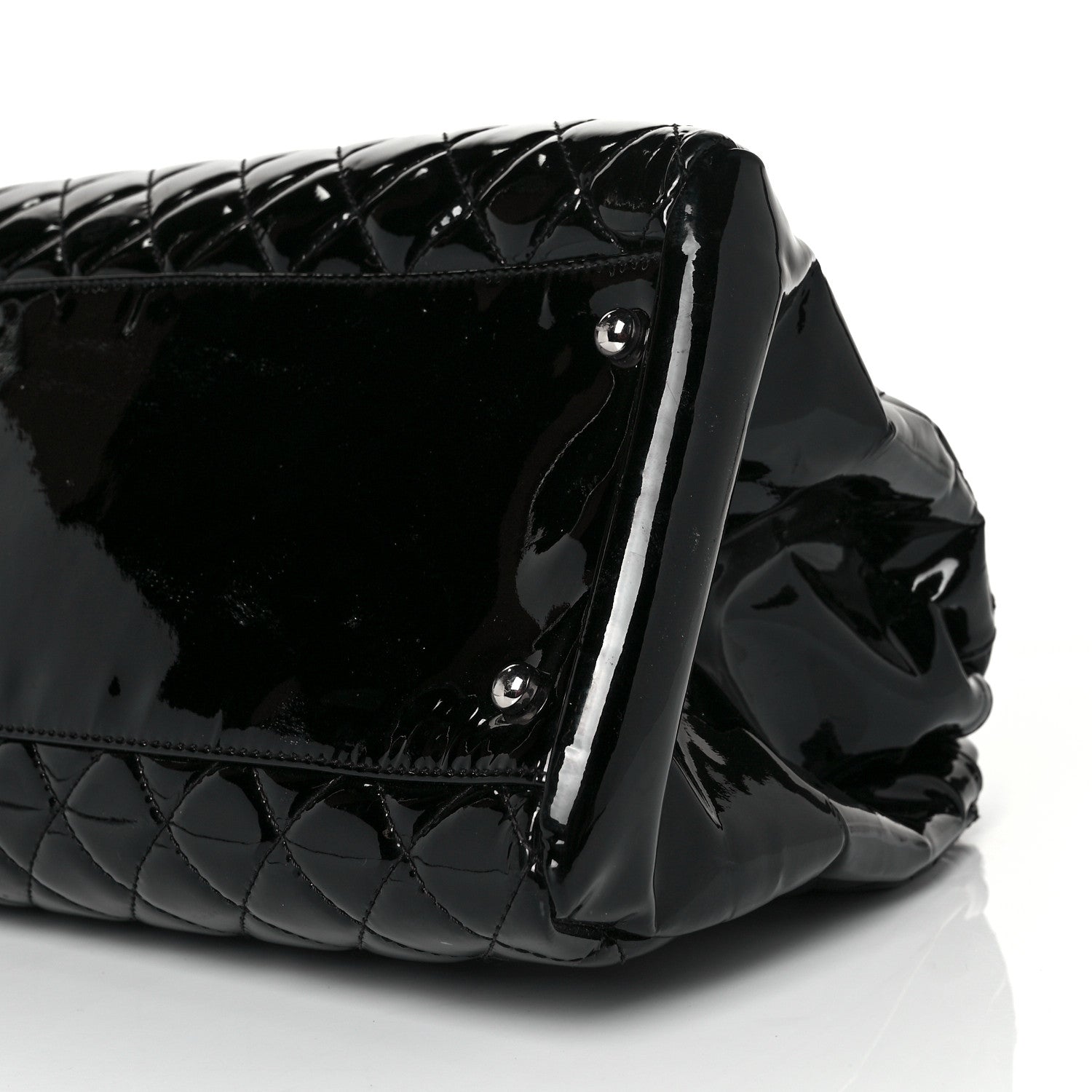 Chanel Patent Quilted Large Just Mademoiselle Bowling Bag Black 7 of 7