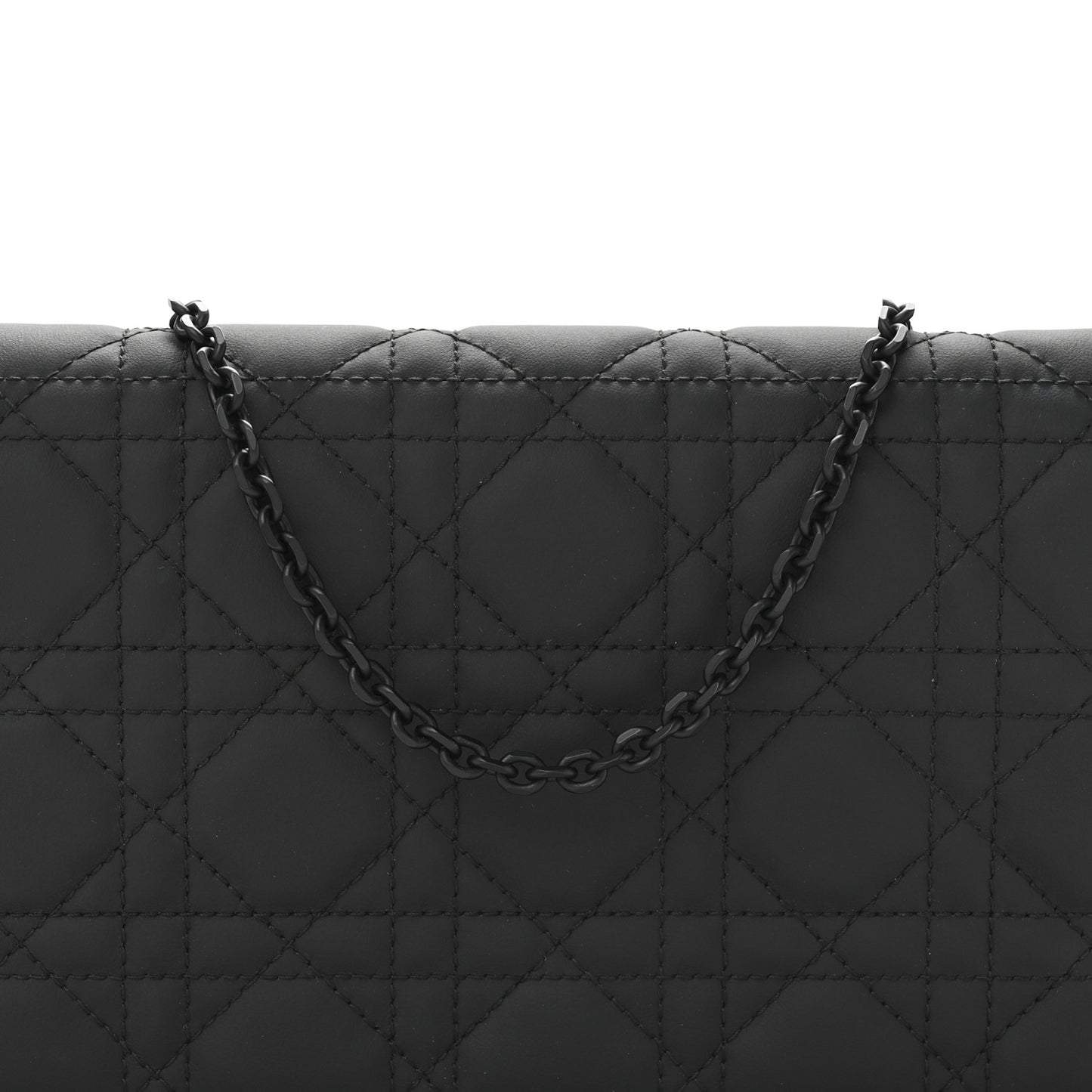 Ultra Matte Calfskin Cannage Lady Dior Clutch Black