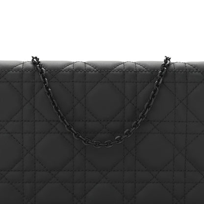 Christian Dior Ultra Matte Calfskin Cannage Lady Dior Clutch Black 8 of 12