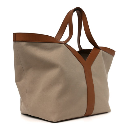 Saint Laurent Canvas Calfskin Y Tote Desert Dust Brick 3 of 10