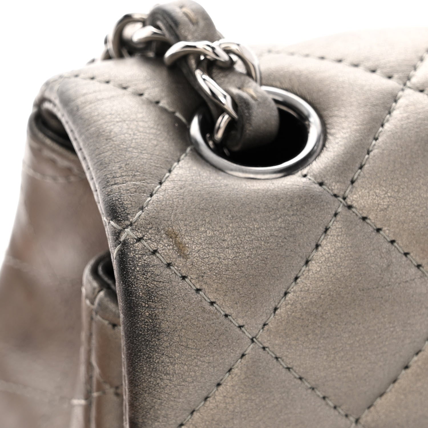 Chanel Metallic Calfskin Quilted Mini Rectangular Flap Ruthenium 14 of 14