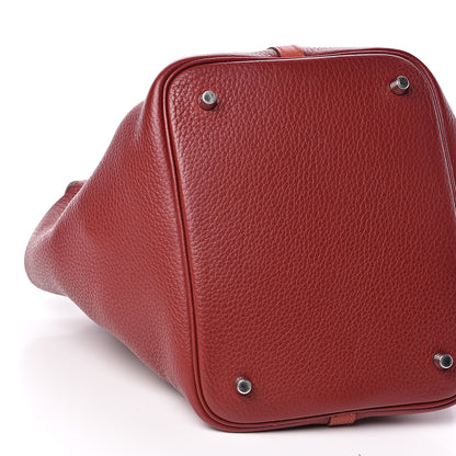 Hermes Taurillon Clemence Swift Picotin Lock 22 MM Rouge H Brique 8 of 10