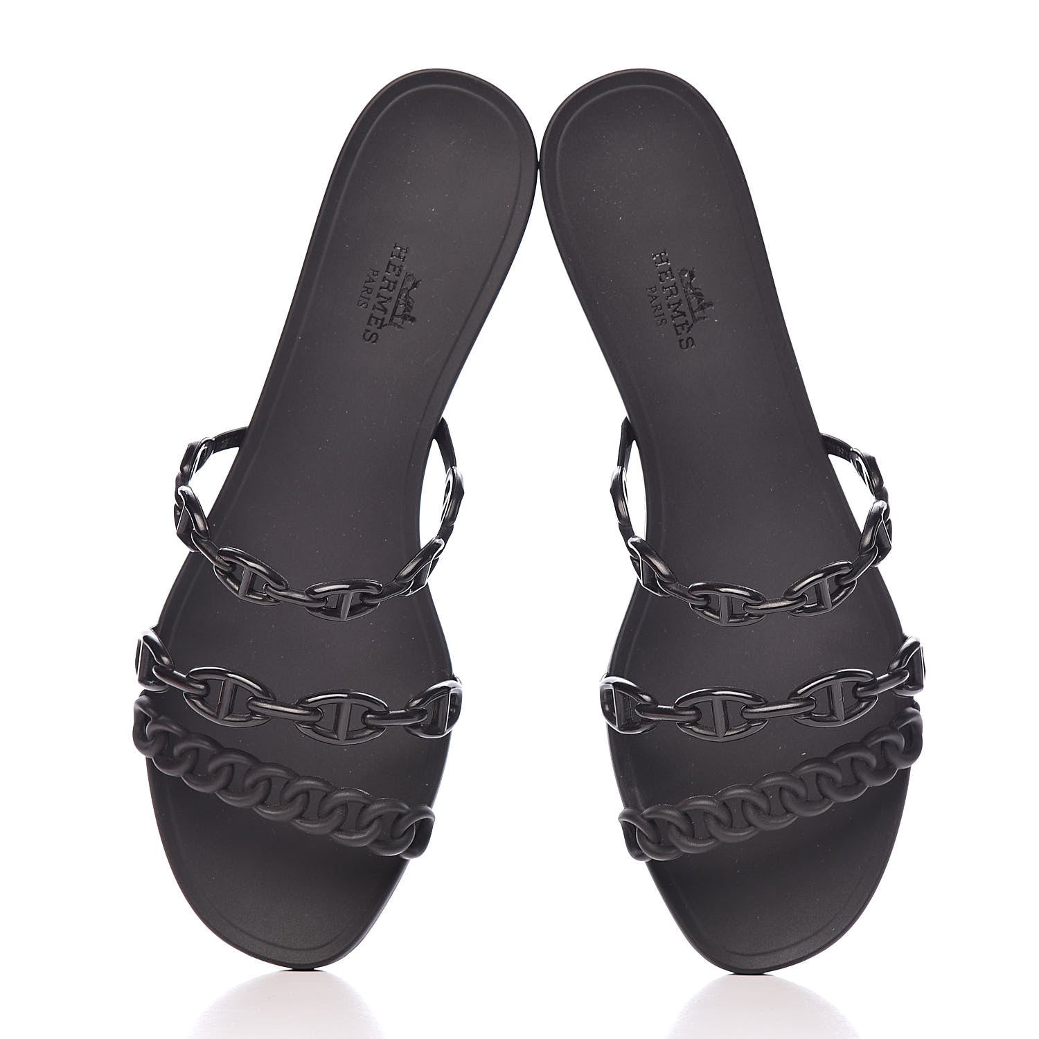 Hermes Rubber Chaine d'Ancre Rivage Sandals 40 Black 8 of 9