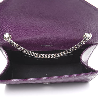 Saint Laurent Grain De Poudre Textured Mixed Matelasse Triquilt Small Monogram Satchel Lilac 5 of 9