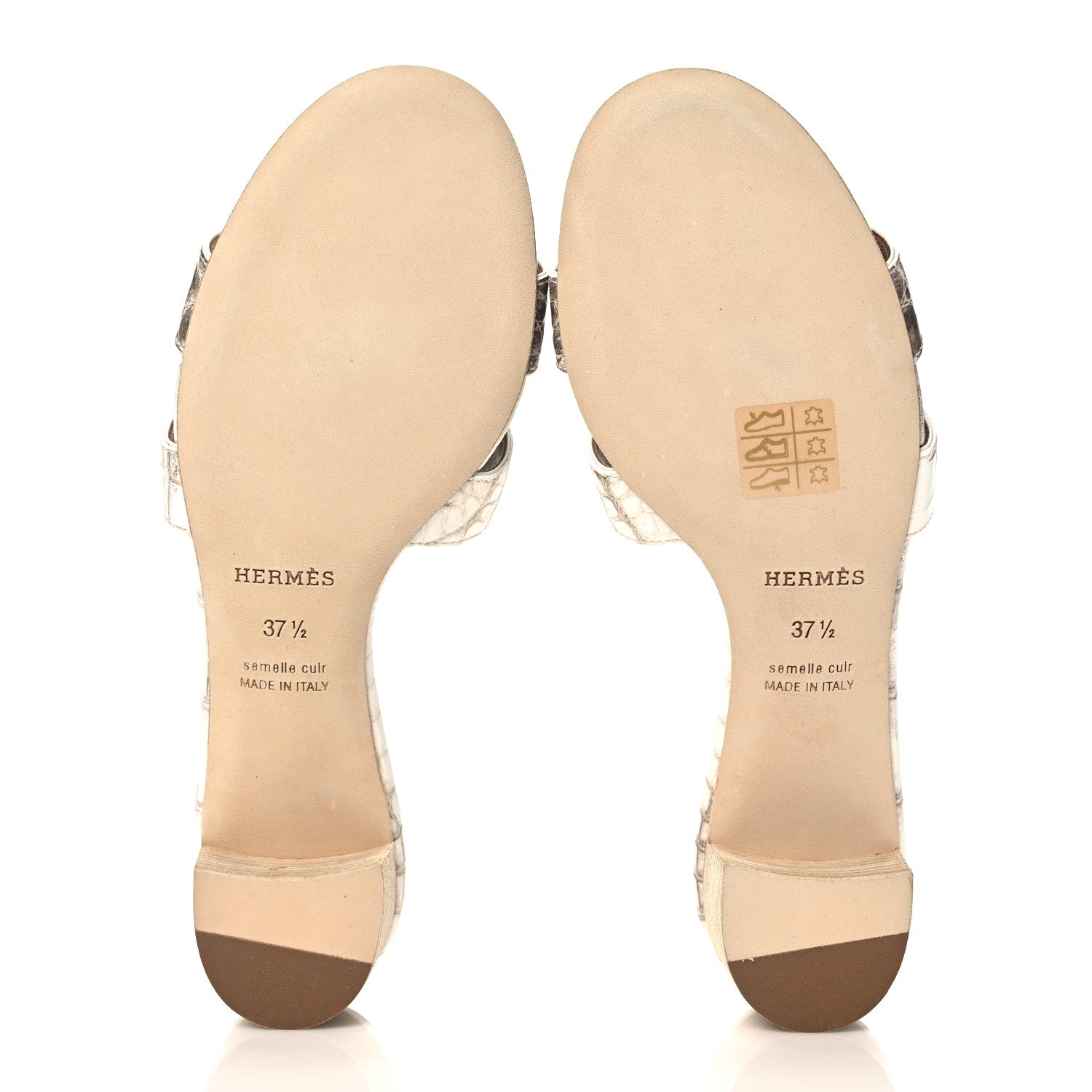 Hermes Matte Niloticus Crocodile Himalaya Oasis Sandals 37.5 White 5 of 9