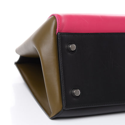 Celine Smooth Calfskin Small Tri-Color Edge Shoulder Bag Fushia 8 of 18