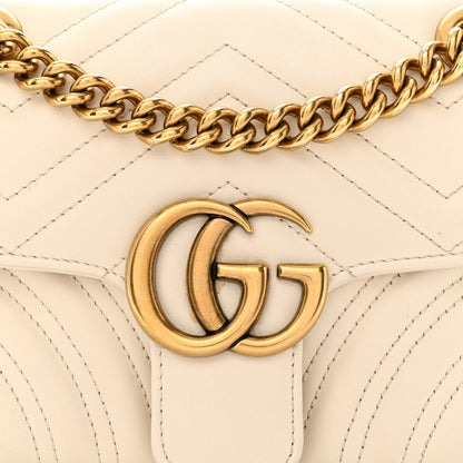 Gucci Calfskin Matelasse Mini GG Marmont Shoulder Bag White 8 of 13