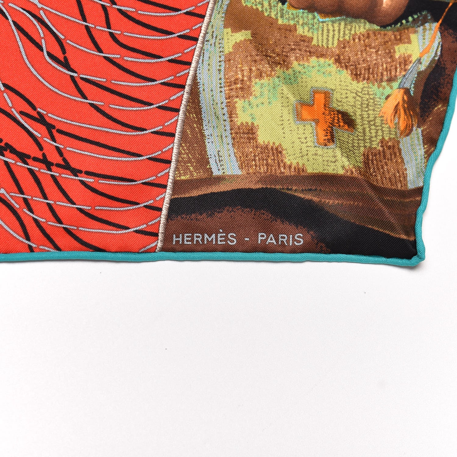 Hermes Silk Carre En Carres Triangle Shawl 4 of 4