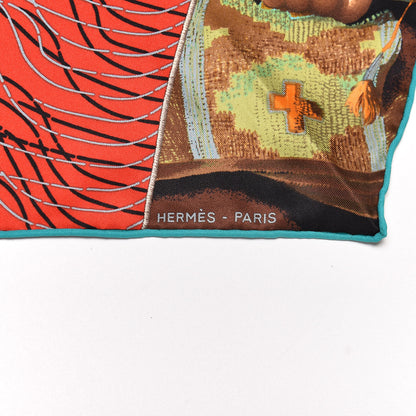 Hermes Silk Carre En Carres Triangle Shawl 4 of 4